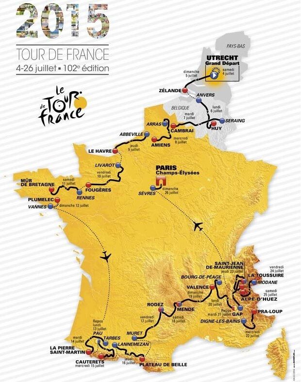 TUOR DE FRANCE MAP2015